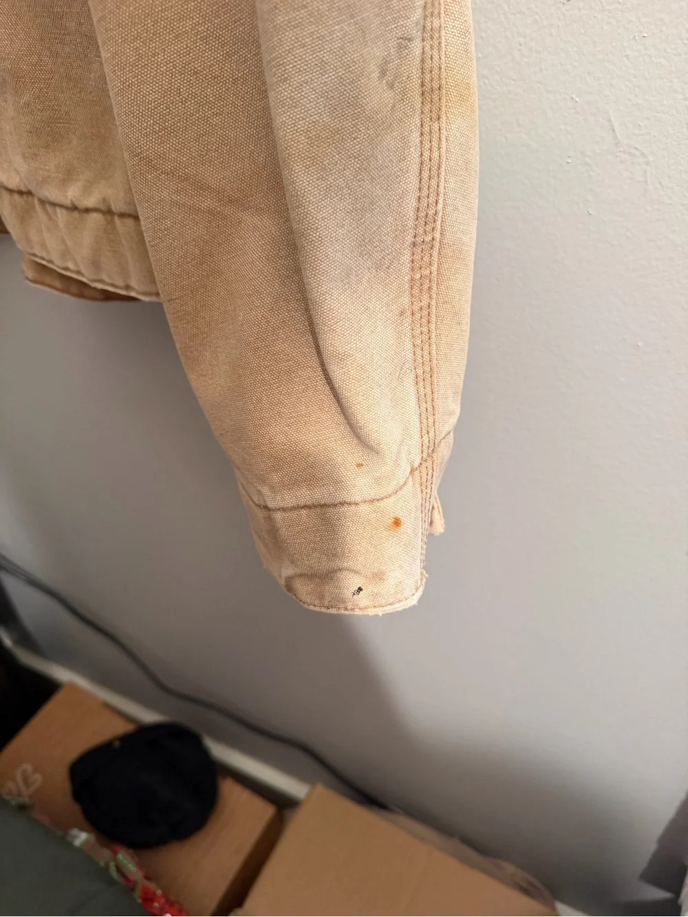 Vintage Carhartt J97 BRN Detroit Jacket Blanket Lined Brown XL Workwear Distress